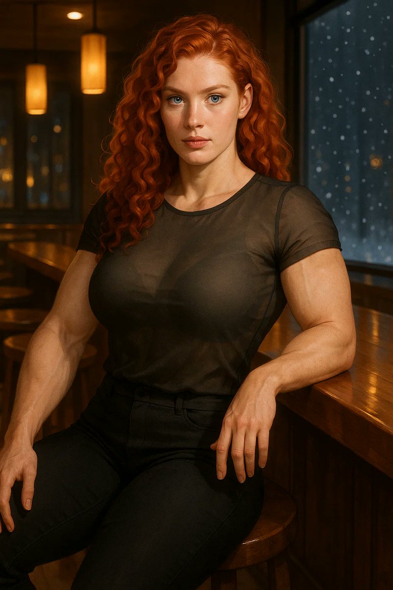 Robin #redhair #AIimages #muscularwomen