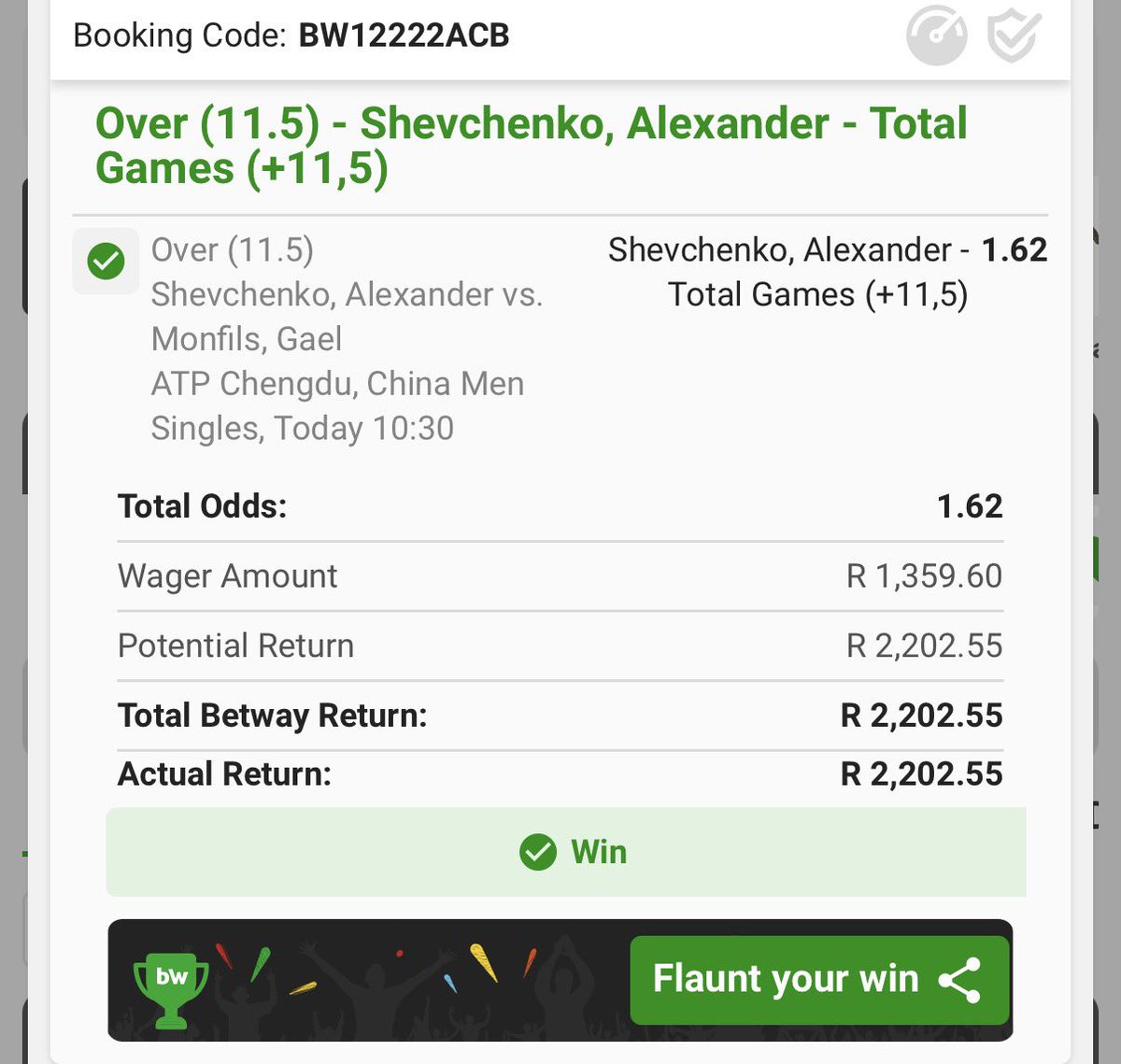 BabyBalr's tweet image. Stage 7 complete…✅
Congratulations to those who followed…🎉

I’m ahead by R494.55, il do the smart thing and withdraw, leaving R1 708 to continue the journey…🙏