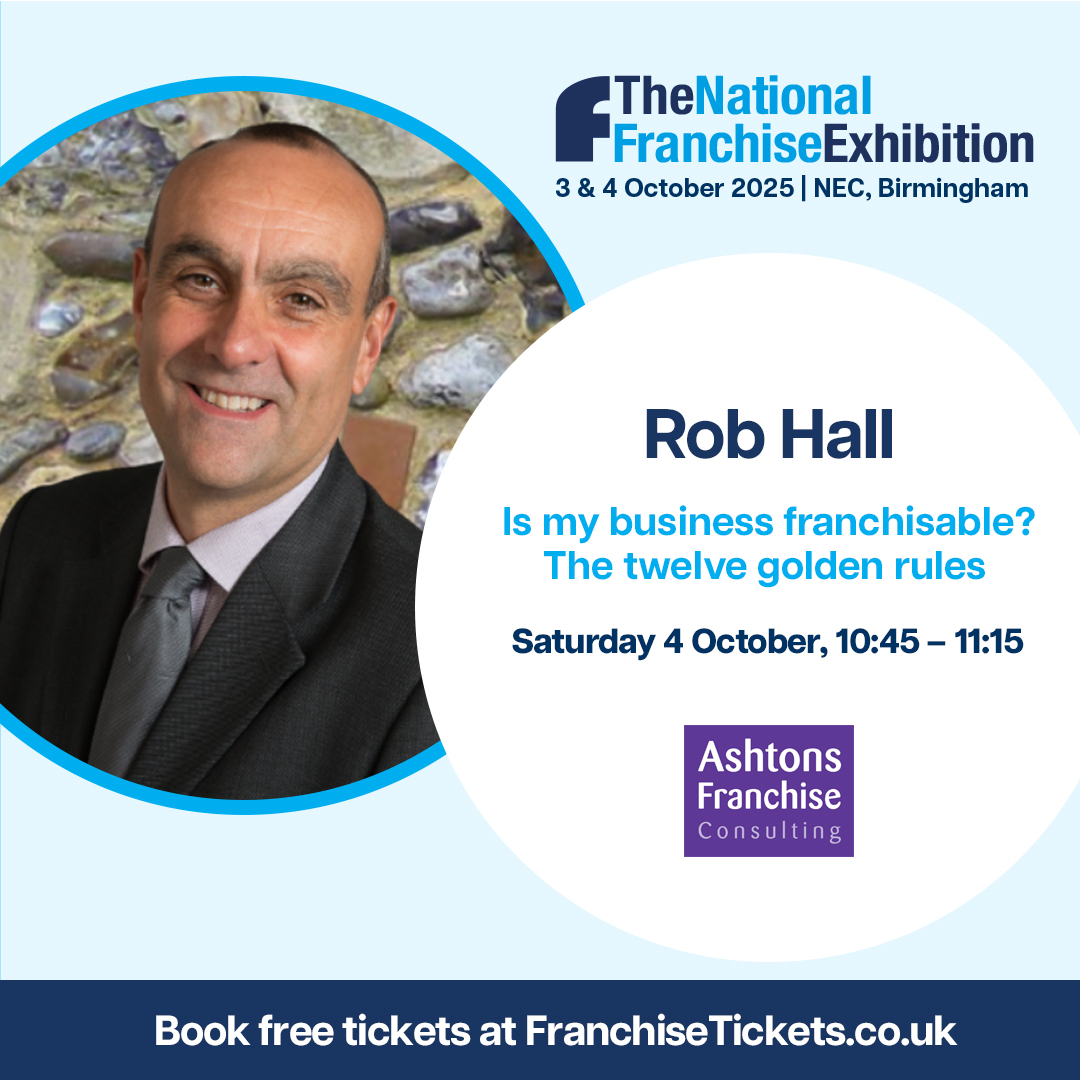 2 weeks until #NFE25! Looking to #franchising your business? Come and listen to our consultant Rob reveal the twelve golden rules! Free tickets: franchiseinfo.co.uk/franchise-exhi…