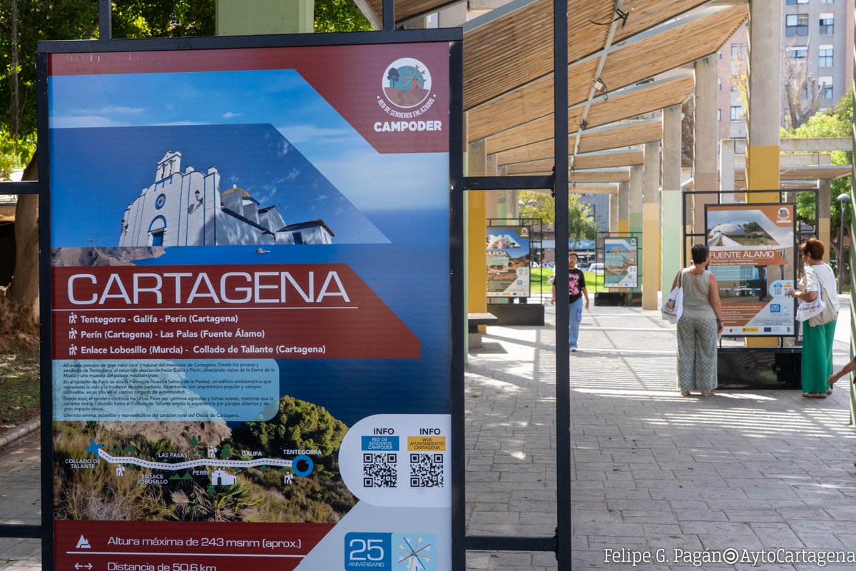 TuriCartagenaES's tweet photo. 🌿 Del 17 al 22 sept en Cartagena, exposición itinerante de la Red de Senderos Campoder: 178 km de rutas en 8 municipios de Murcia. Paneles interactivos y QR para descubrir senderos, patrimonio y naturaleza. ¡No te lo pierdas en Parque de Los Juncos! 🥾🌄 #Senderismo #Campoder https://t.co/CTJAgewmr9