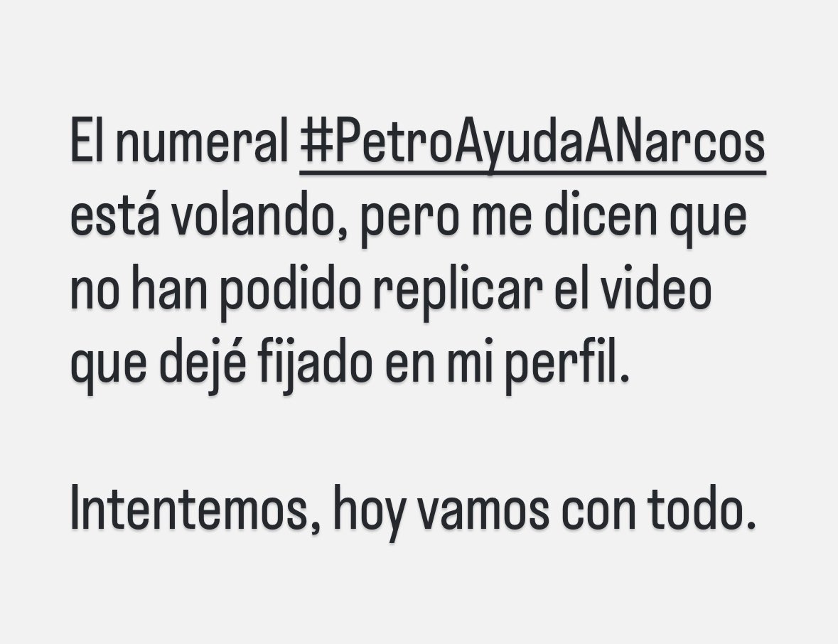 jarizabaletaf's tweet photo. Si piensas que “Petro ayuda a narcos” replica esta imagen y súmate al numeral #PetroAyudaANarcos https://t.co/FFAqBcTbA4