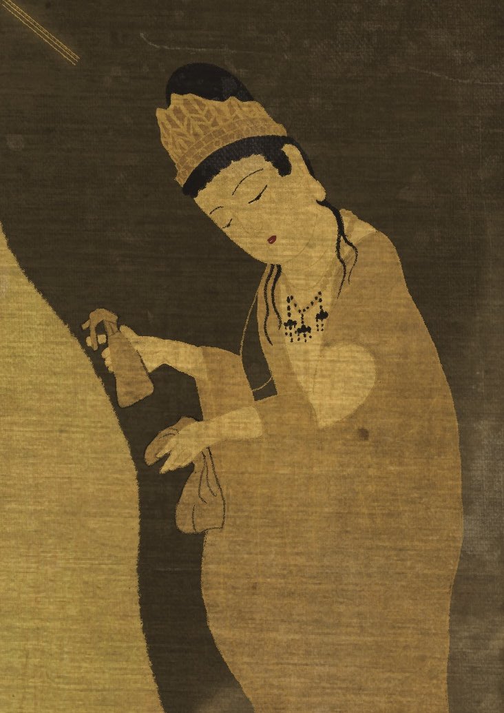 今朝のわたしを日本画にしました