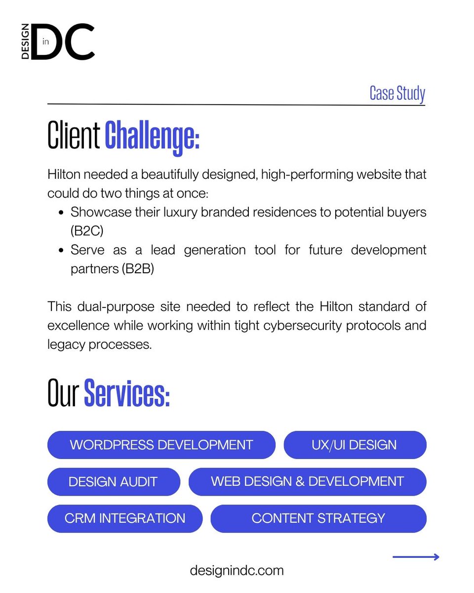 DesignInDC's tweet image. A luxury brand needs a luxury digital presence. 💻✨ 

For Hilton, we built a dual-purpose site that’s equal parts beauty and performance, designed to scale with every new property.

See how we brought it to life 👉🏻

#WebDesign #DigitalStrategy #Hilton #DesignInDC #CaseStudy