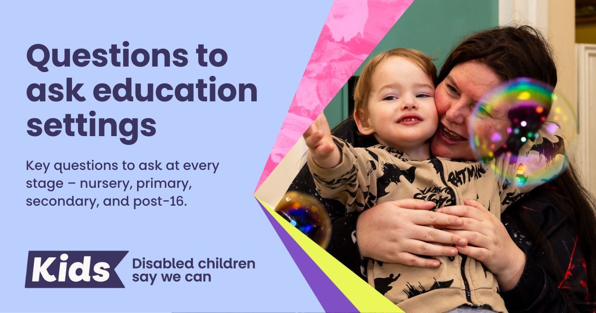 Choosing the right education setting for your child with SEND is a big decision. 

To help, we’ve created guides with key questions to ask at every education stage, so you can feel confident your child is in an environment where they can thrive. 

Read: kids.org.uk/send-in-educat…