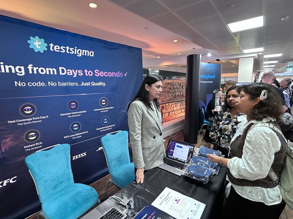 testsigmainc's tweet image. 💚 The energy at the QA Financial Forum, London, is unmatched!
Great conversations, smart insights, and so much curiosity about hashtag#AgenticTesting.
A huge thank you to everyone who stopped by to meet the Testsigma team
🙌🏻 To building the next era of testing together!