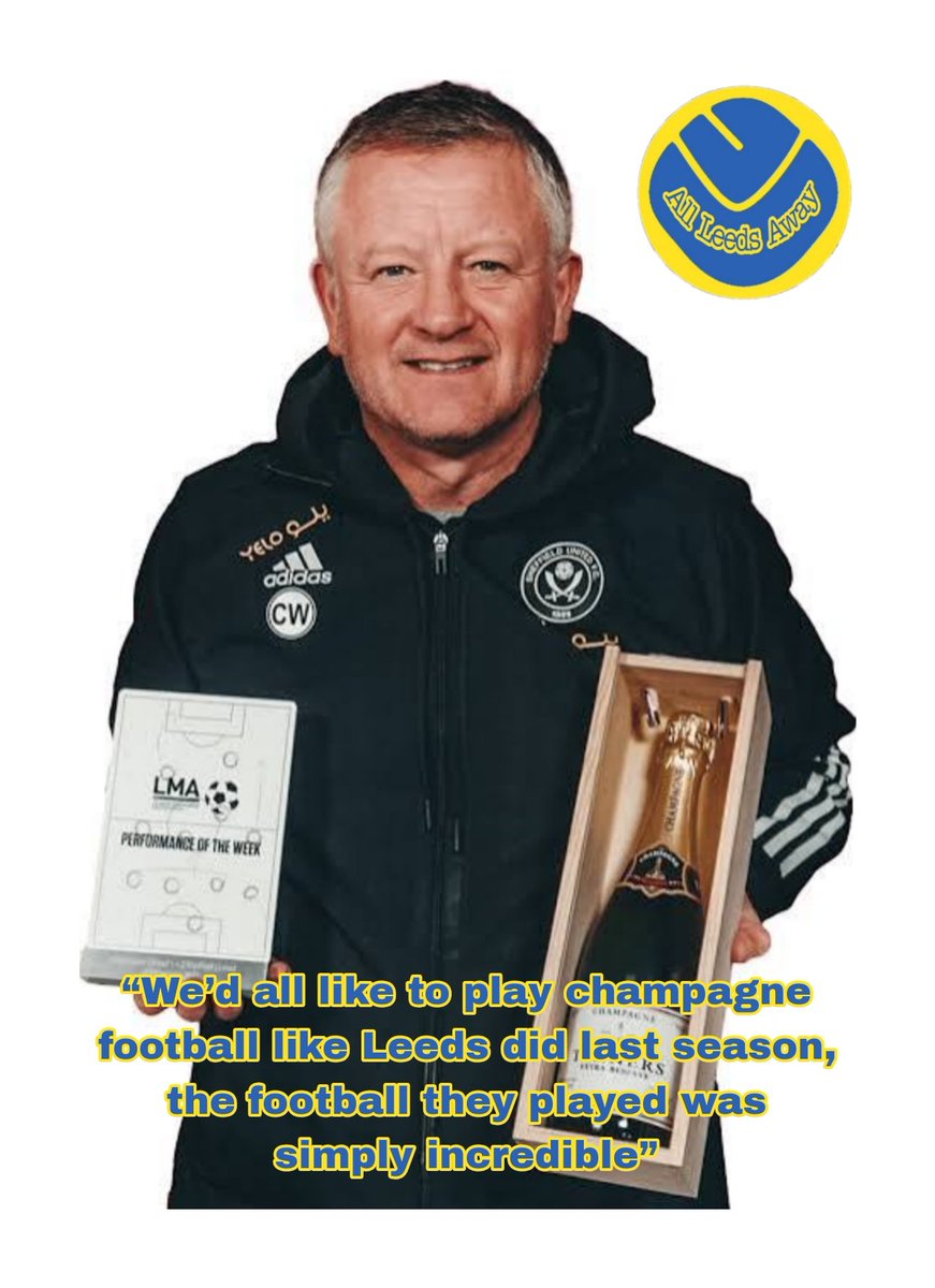 allleedsaway's tweet image. Chris Wilder 

“We’d all like to play champagne football like Leeds did last season, the football they played was simply incredible” 

#lufc #sufc #ChrisWilder