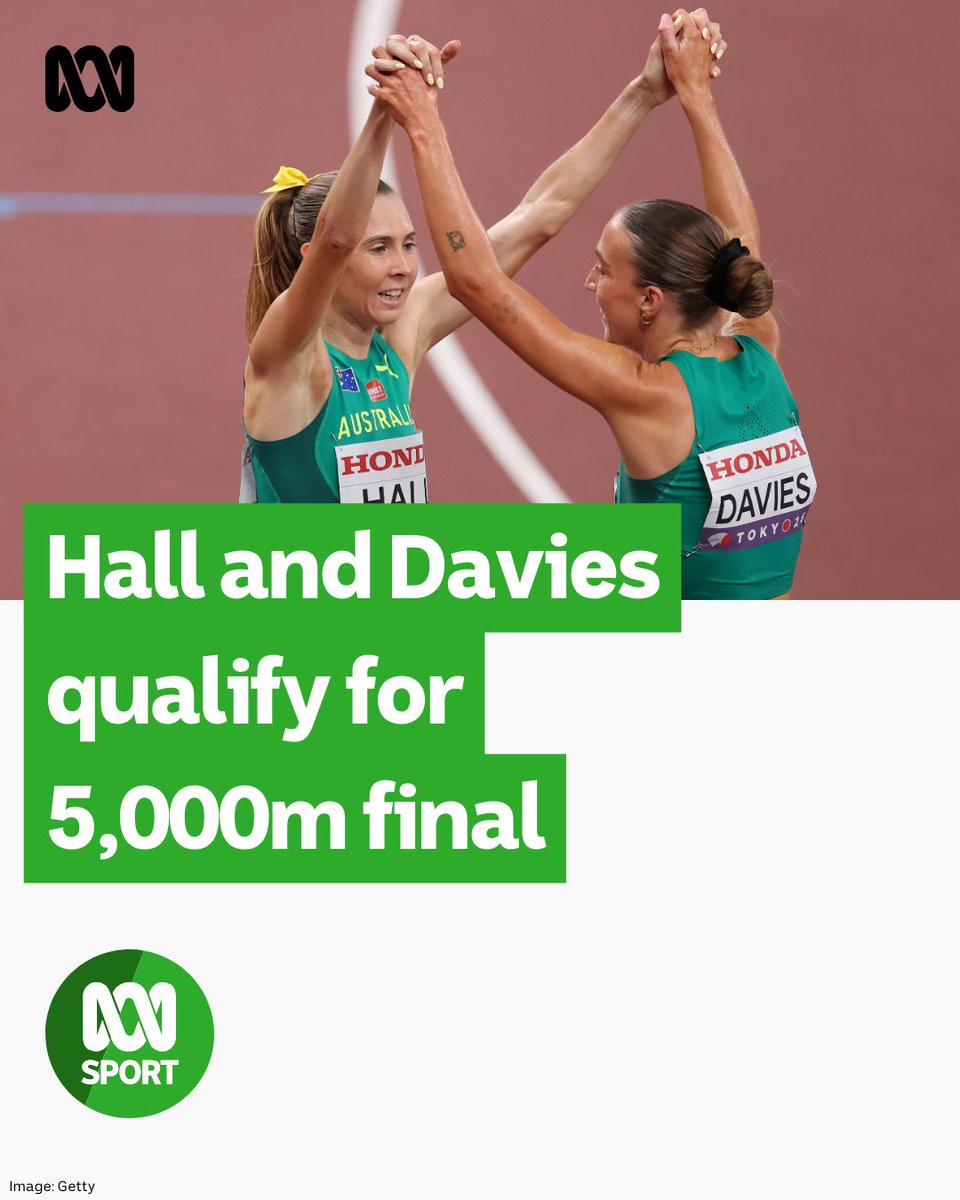 That Aussie spirit. 💚💛

🏃 Rose Davies (14:56.83) finished in third, while Linden Hall dug in to finish seventh (14:57.80) with a burst in the final 50 metres in the women's 5,000m heats.

It's the first time Australia will have two runners in the women's 5,000m final at the