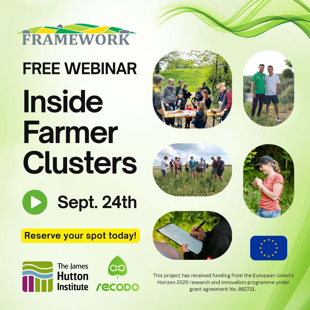 🧐 ¿Quieres saber todo sobre la primera Red de Agrupaciones Avanzadas de Agricultores de la UE? Descubre todo lo que hemos hecho en <a href="/H2020_FRAMEwork/">The Framework Project</a> durante 5 años. ¡Participa en el seminario online gratuito el próximo 24 de septiembre!
👉 Regístrate en: form.typeform.com/to/I2xmo3Vj