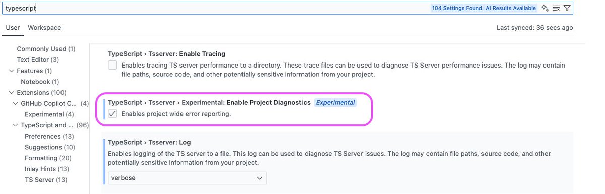 codenip_devs's tweet image. Ya no es necesario usar esta tarea para inspeccionar todo el código. Ahora #VSCode cuenta con una opción para hacerlo, es experimental, pero no me ha dado un solo fallo por el momento :)