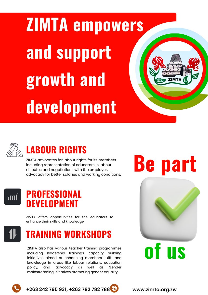 ZIMTA: Empowering teachers through labour rights advocacy, professional development, and quality education initiatives.
#Zimta4teachers #teacherempowerment