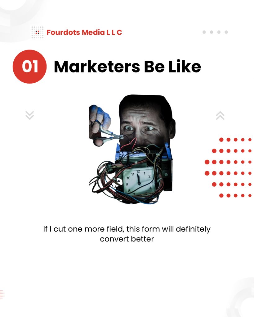fourdots86's tweet photo. π Fewer form fields β better leads.
Optimize for quality, not quantity. Your SDRs will thank you. π
Agree or nah? π
#LeadGen #B2BMarketing #FormOptimization #ConversionRateOptimization #DemandGen #LeadQuality #B2BLeadGen #MarketingStrategy #PipelineGrowth #FourdotsMedia https://t.co/cn47hjf47t
