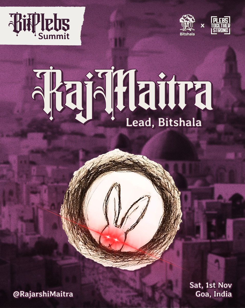 Bitplebs_in's tweet image. Laser-eyed Bunny &amp;amp; Open-source dev @RajarshiMaitra is relentlessly training devs to contribute to Bitcoin FOSS through @bitshala_org !

He returns to Summit from the trenches of BOSS, once again.

Book Early Bird Pass now!
🗓️ 1st &amp;amp; 2nd Nov
📍 Goa, India
🎟️ lu.ma/bitplebs