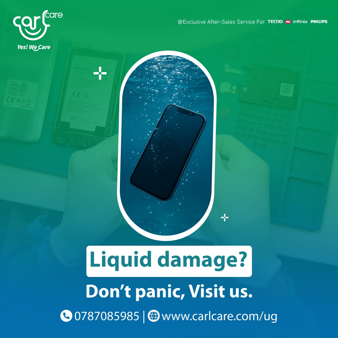 💧 Phone in water? Don’t panic!
👉 Visit Carlcare for a quick fix.

📞 0787085985 | 🌐 carlcare.com/ug
#Carlcare #LiquidDamage #phonerepair