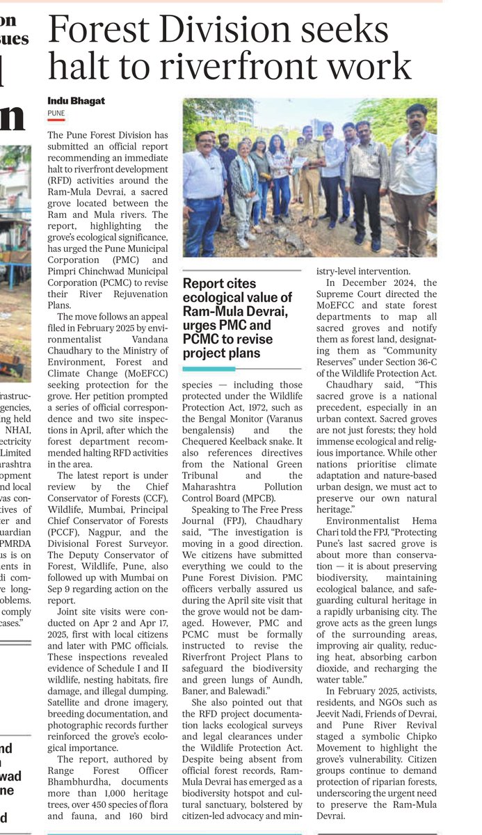 vandymini's tweet image. #SaveRamMulaDevrai 🌳 📍 Pune’s sacred grove under threat from Riverfront project.🔸1,000+ heritage trees 🔸 450+ species (incl. Schedule I &amp;amp; II)🔸Nesting habitat loss, fires, illegal dumping🔸Green cover loss🔸Temples: Mhasoba, Dutta, Kalubai 🔸 Historic old stone structures at…
