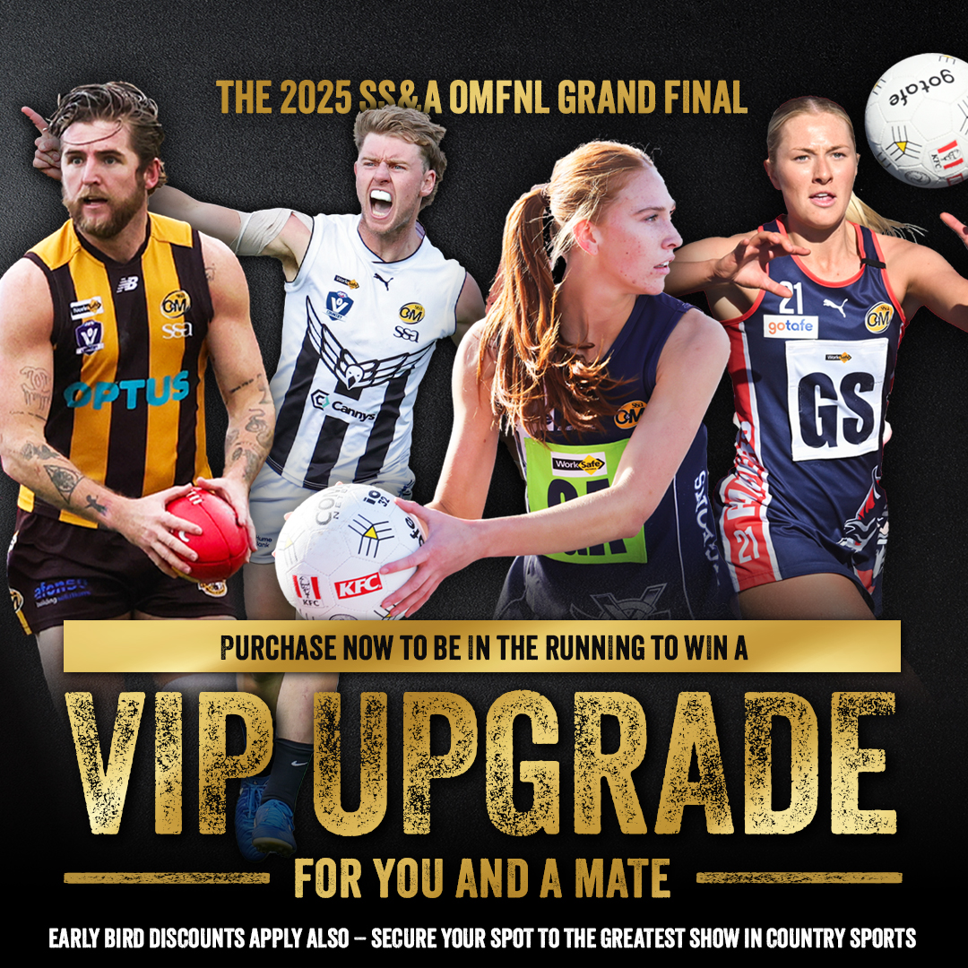 Have you bought your SS&amp;A Ovens &amp; Murray FNL Grand Final tickets yet?

By pre-purchasing via the link below, you will go into the running for a VIP upgrade for you and a mate!

Earlybird discounts also apply!

intix.com.au/event/2025-ssa…