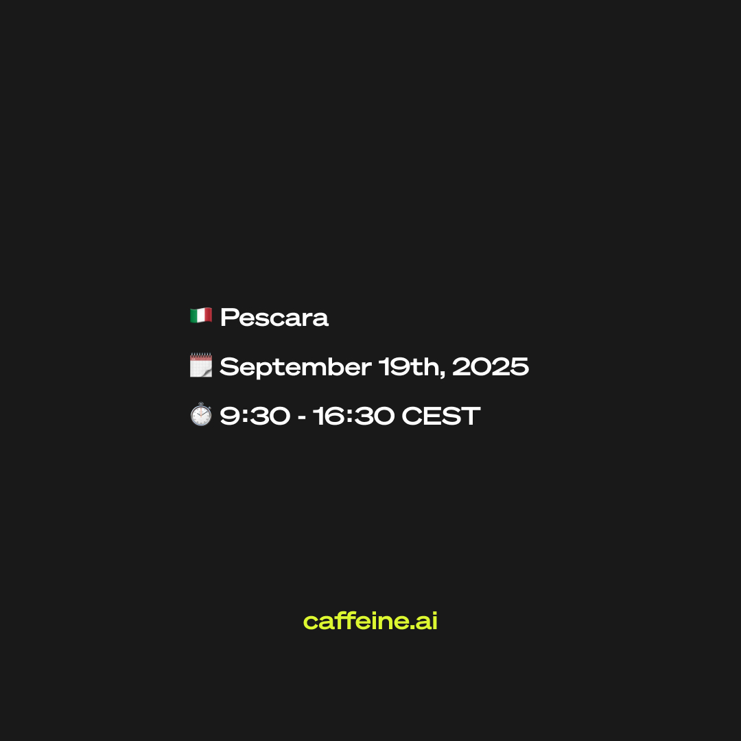 Let's get it Pescara 🇮🇹

luma.com/m2t4592a

#builtwithcaffeine