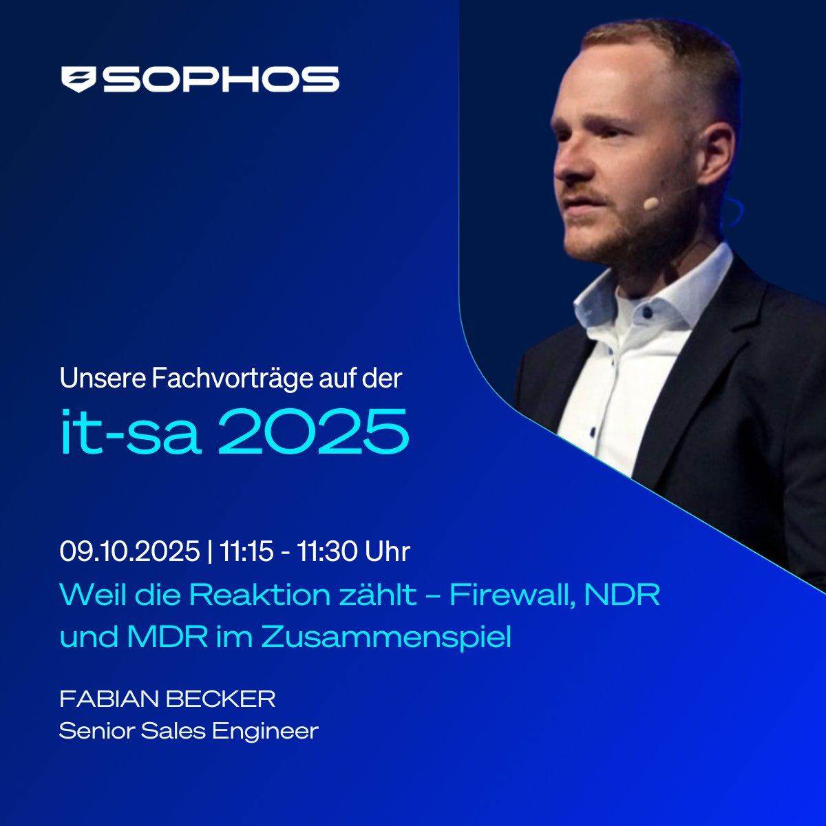 𝗶𝘁-𝘀𝗮 𝟮𝟬𝟮𝟱 | 𝗙𝗼𝗿𝘂𝗺 𝟳-𝗖
🚀 Praxisnahe Security-Insights zu KI-Angriffen, NIS2 &amp; resilienten Netzwerken:

📅 07.10. 14:15 – Michael Veit: KI-Angriffen begegnen
📅 08.10. 11:15 – Martin Weiß: NIS2 &amp; Managed SOC
📅 09.10. 11:15 – Fabian Becker: Firewall, NDR &amp; MDR