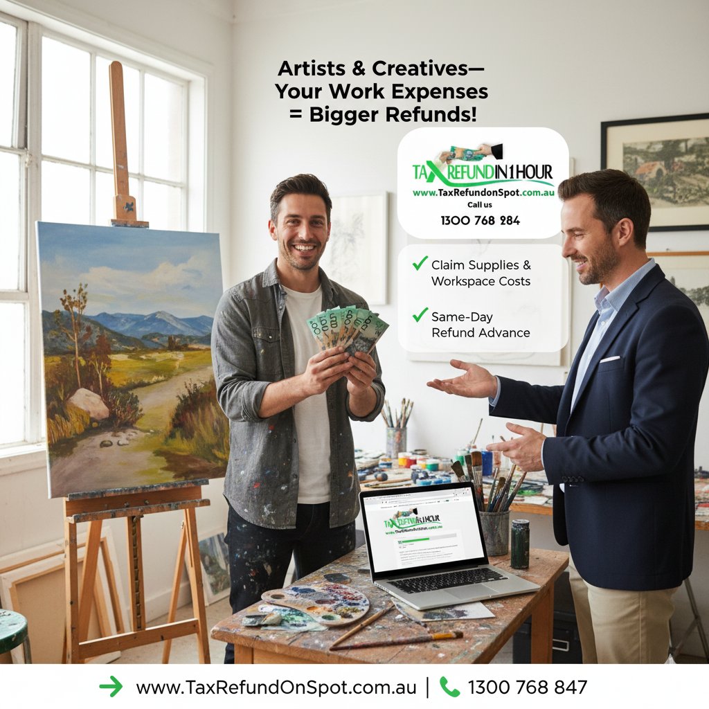 TaxRefundOnSpot's tweet image. ARTISTS &amp;amp; CREATIVES - YOUR WORK EXPENSES = BIGGER REFUNDS!
#artistsrefund #TaxReturnExperts2025 #RefundProcessing #Taxmania #FYPシ #WaitForIt #lodgeonline