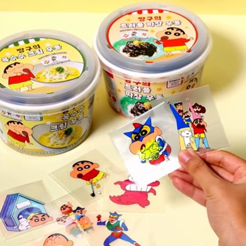 mouda_korea's tweet image. CUからクレヨンしんちゃんのうどん【짱구우동】が登場🖍💛

🌽コーンクリームうどん　　　（4,900ウォン）
🥢トリュフジャージャーうどん（4,900ウォン）

かわいいアイロンシール付き！（53種）
CUで探してみて⭐
#CU #韓国 #クレヨンしんちゃん #짱구