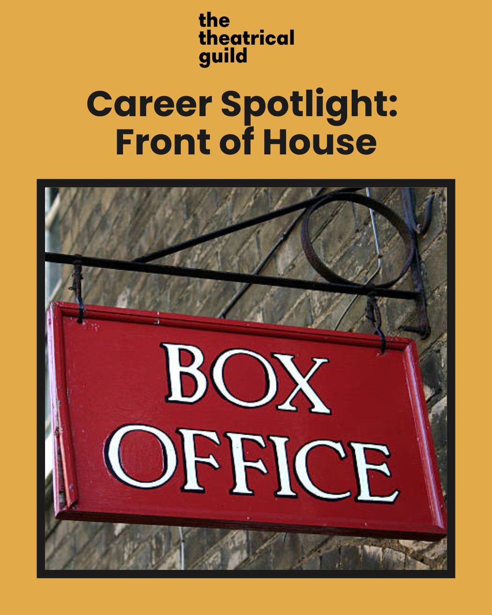 In the next Career Spotlight - we're shining a light on Front of House &amp; Box Office teams. The friendly faces &amp; problem-solvers who keep everything running, they do more than just selling tickets, they keep audiences safe, manage latecomers, &amp; handle surprises. The unsung heroes!