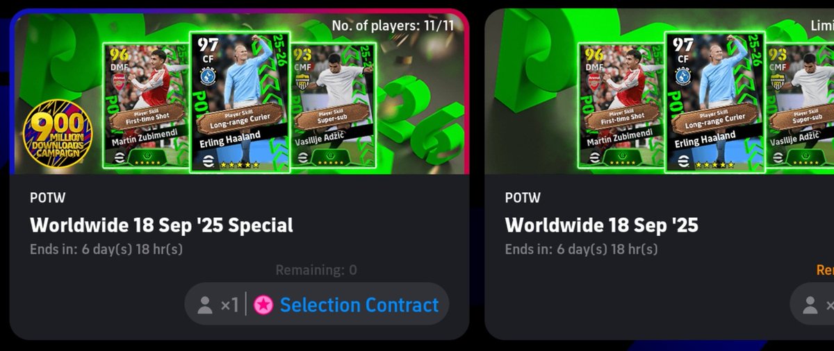 ef_tribe's tweet image. 🔥POTW Special (3-week campaign) 🟢
📅 Vol.1: 18–25 Sep
📅 Vol.2: 25 Sep–2 Oct
📅 Vol.3: 2–9 Oct
Clear Objectives → Get Selection Contracts → Sign your star ⭐
Who are you choosing from this pack? 👀⚽
#eFootball #POTW