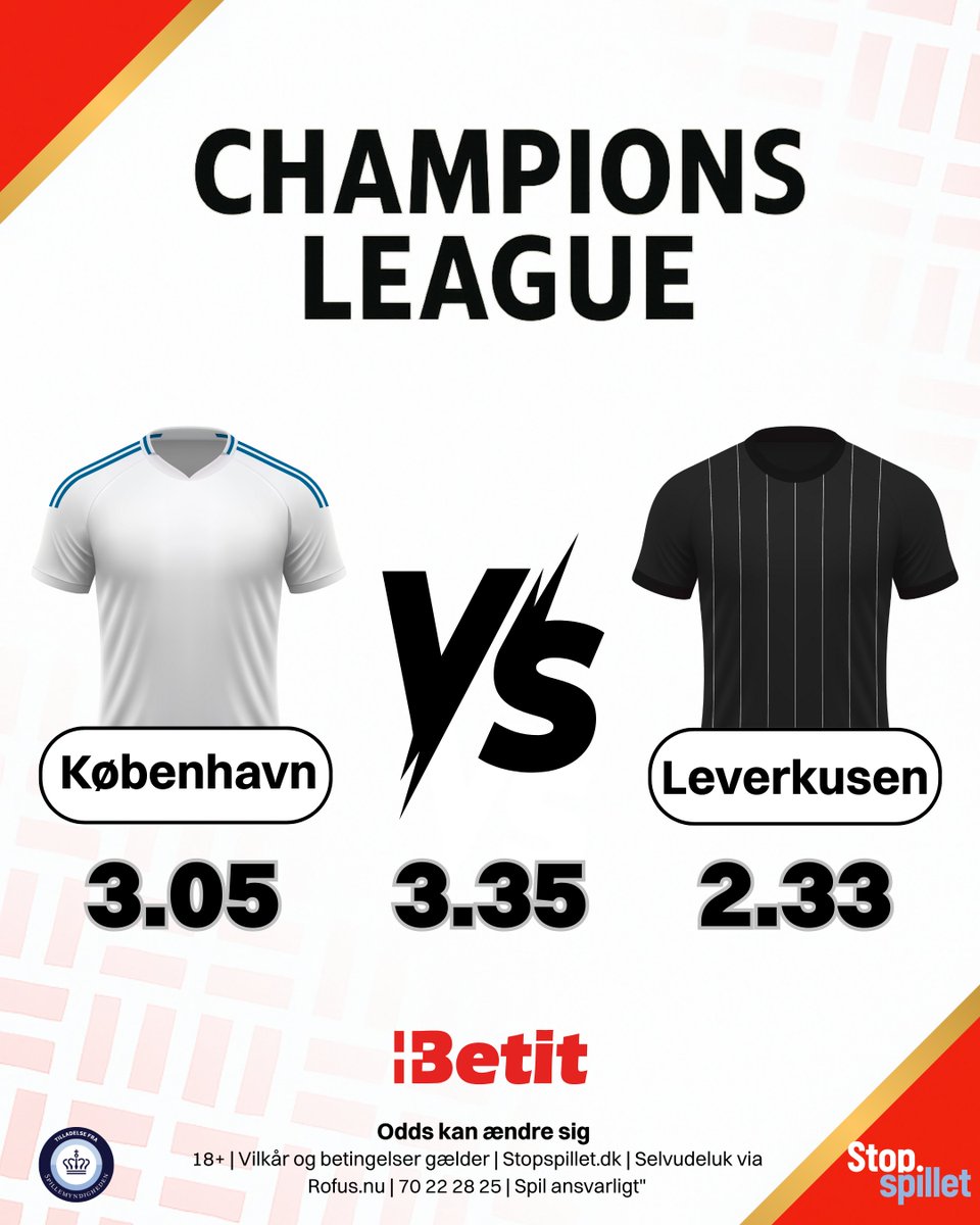 ⚽ Champions League showdown!
København vs. Leverkusen 🔥