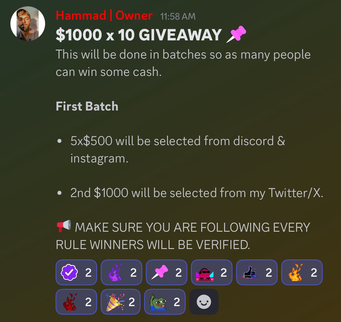 fx_hammad's tweet image. Here we go 

🚨$1000 x 10 GIVEAWAY IS LIVE 🚨 

Rules: 

1. LIKE + RT + COMMENT ( TAG 2 Frnds )
2. Join Discord &amp;amp; React on the message: discord.gg/b7RuXKFFVz
3. Follow on Instagram 
instagram.com/hct.tradeverse…

instagram.com/fx_hammad?igsh…