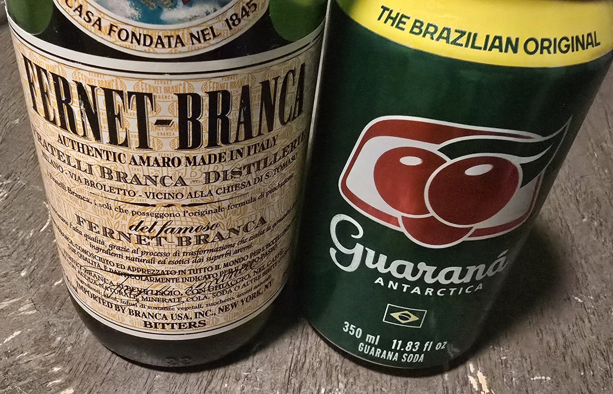 Instruction guide on how to properly consume alcohol:

Fernet-Branca and Guarana Antarctica 

(1:3 with lemon)