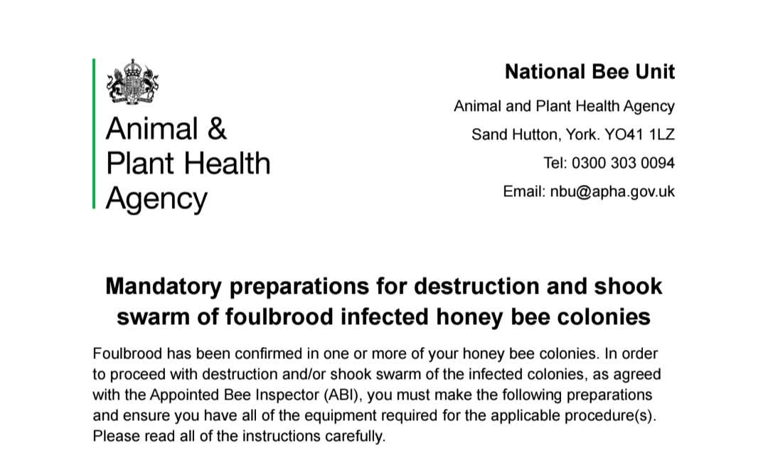 The National Bee Unit has published details of the sad responsibilities of a beekeeper in a situation where foul brood has been confirmed.

nationalbeeunit.com/assets/PDFs/1_…