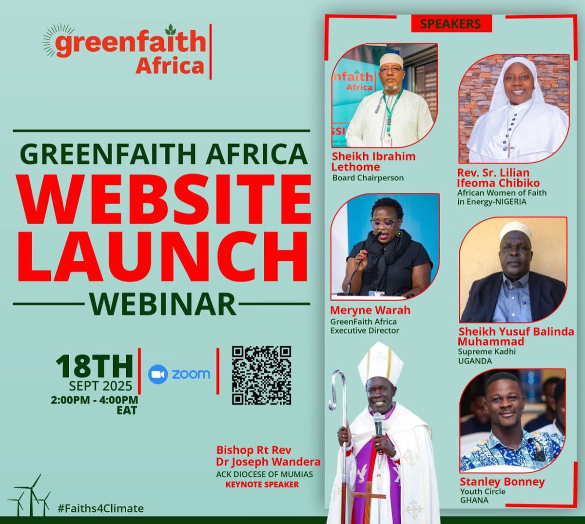 GreenfaithKE's tweet image. Join Our @GreenFaith_Afr website launch!
Greenfaith Africa 
we are committed to amplifying grassroots voices and sharing faith based perspectives, bring a power of multifaith and faith leaders to power change. 
👇👇SCAN THE CODE:
#Faiths4Climate 
#JustEnergyTransition