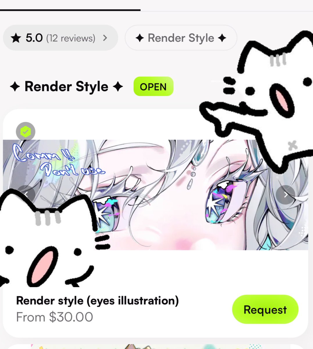 Commission "Render style (eyes illustration)" always on ✨✨