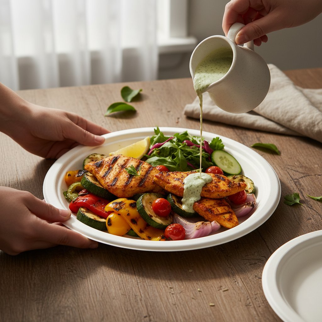 Airoxin_Int's tweet image. Delicious food, sustainable choice. Our #SugarcaneBagasse plates are perfect for any meal, making eco-friendly dining effortless. 🌱🍽️ #EcoFriendly #DisposableTableware #SustainableLiving