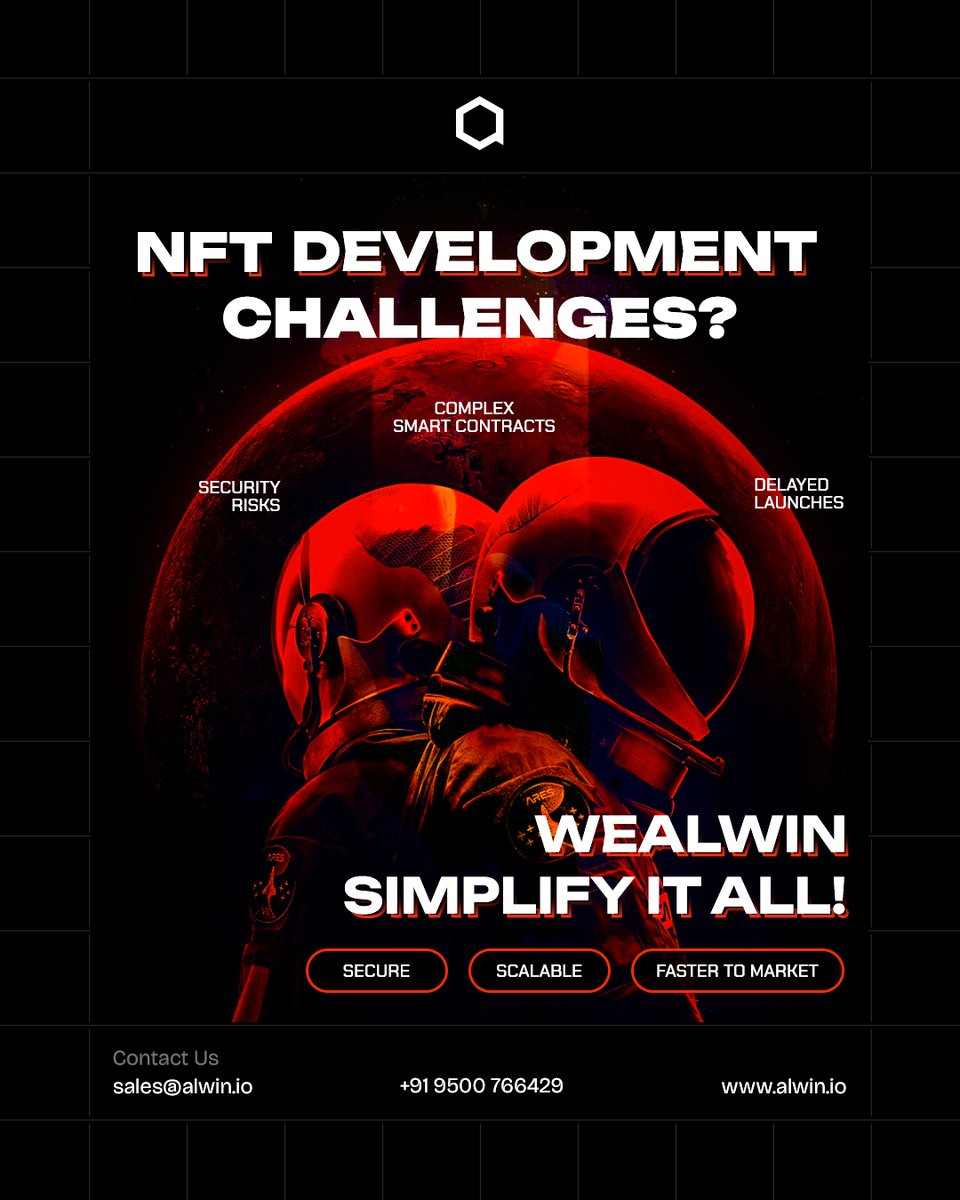 AlwinTechnology's tweet image. Building an #NFTMarketplace shouldn’t feel like rocket science 🚀

Skip the delays, security scares &amp;amp; messy code.

With #WeAlwin, you get launch-ready #NFTs — secure, scalable &amp;amp; fast.

🌐 alwin.io/nft-marketplac…