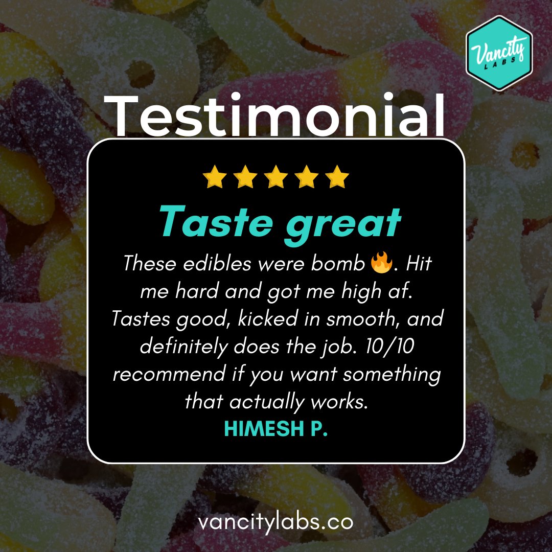 vancitylabsco's tweet image. 🚀 Taste that hits different!
“These edibles were bomb 🔥 Smooth kick, great flavor &amp;amp; a solid high. 10/10 recommend if you want something that actually works!” – Himesh P.

🌐  vancitylabs.co/product/sour-k…

#Edibles #CannabisCommunity #HighVibes #THC #WeedLife