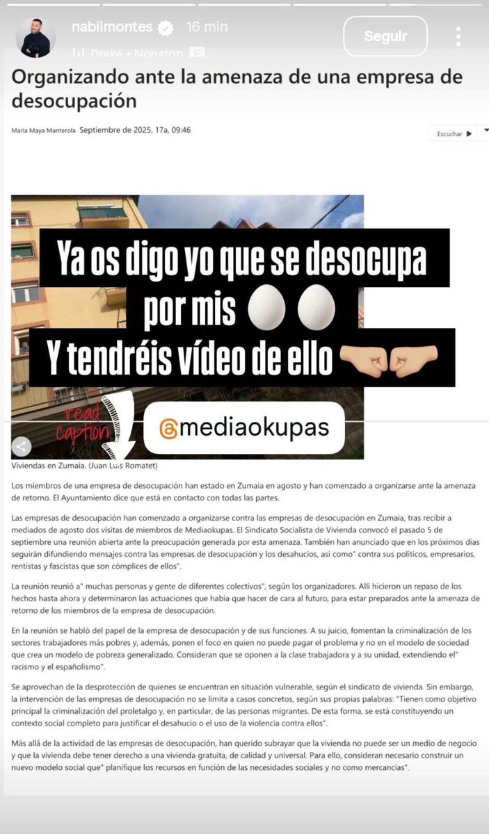 Kontseilua_UrKo's tweet photo. MediaOkupas enpresa faxistak beste behin mehatxatu du Zumaiara itzuli eta familia bat etxegabetzearekin.
⚠️ ADI DEIALDIEI!

Faxismoaren aurka antolatu!
Etxegabetze guztiak gelditu!

@EtxeSindikatua https://t.co/ThxsUSK7Rc