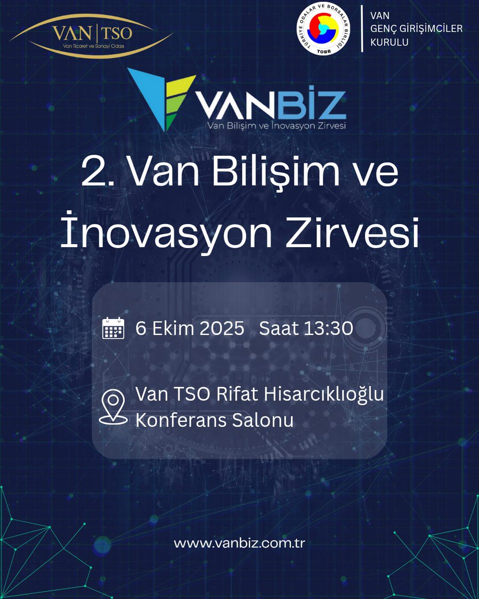 2. Van Bilişim ve İnovasyon Zirvesi!

🗓️6 Ekim 2025 / Pazartesi
⏰13:30
📍Van TSO / M.Rifat Hisarcıklıoğlu Salonu

<a href="/vanbiz24/">VAN BİLİŞİM VE İNOVASYON ZİRVESİ</a> <a href="/NecdetTakva/">Necdet Takva</a> <a href="/umitsari65/">Ümit Sari</a>