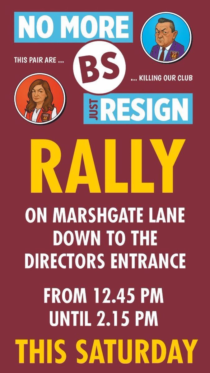 PROTESTS FOR SATURDAY 

3 places to meet……….

* Stratford station (bus side)  at 12:30 for the Crossed Hammers walk.

* Carpenters Arms Pub at 1:00

* Main Directors entrance at Marshgate Lane - 12:45 to 2:15

Don’t let apathy win.

#GSBOUT