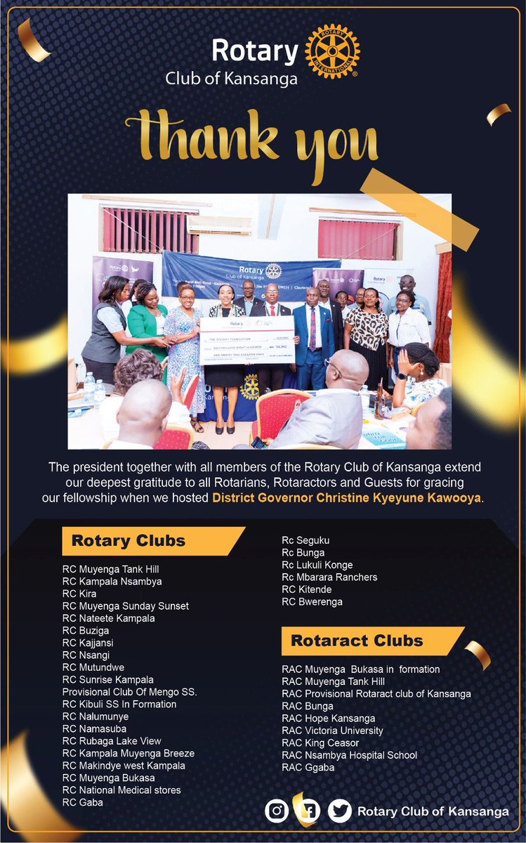 Thank you so much DG Christine, ARRFC Jane, DES Ismail, CC Apollo, VCC/AG Yusufu, AGs, PAGs, all District  Officials, Action Presidents  and all of you, friends.