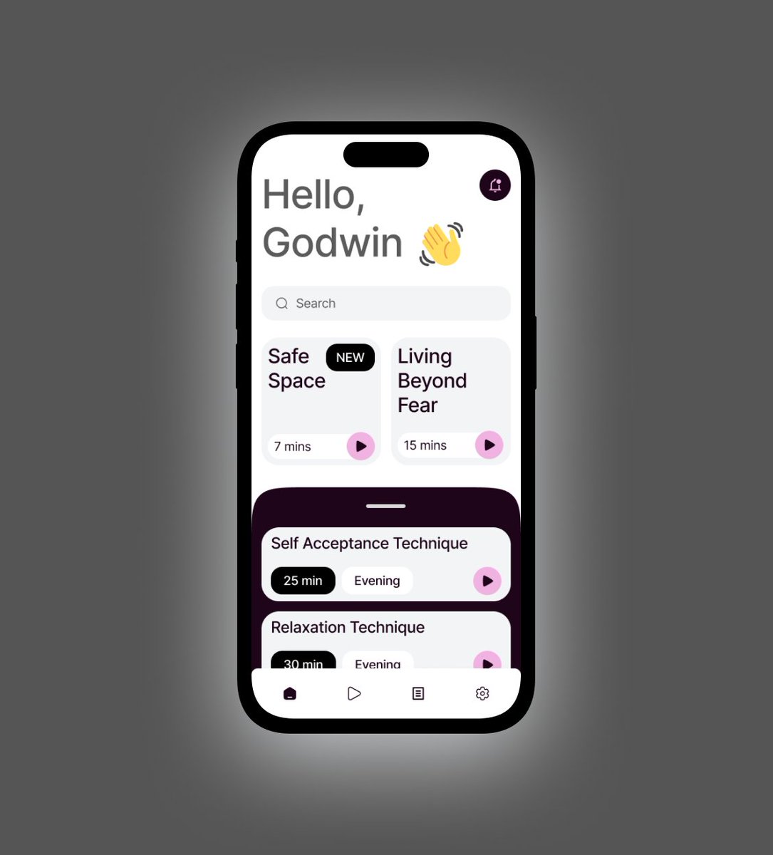 acha_godwin's tweet photo. Just wrapped up a new UI design ✨ — A mental health and wellness app built around meditation, mood tracking, relaxation techniques, and personal growth.
Clean, Calm, Human. Exactly what wellness should feel like. ❤️
#UIDesign #UXDesign #MentalHealth #WellnessApp #MeditationApp https://t.co/5quG0k0NEb