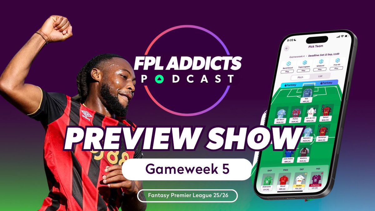 It’s that time of the week! It being a Thursday evening - and the Addicts podcast back on hand, to help with your tough dilemmas! 😤🦁

Join us TONIGHT at 8:30pm for all of your GW5 analysis &amp; shenanigans you need!! 🚨 <a href="/FPLAddictsReidy/">FPL Reidy</a> <a href="/FPL_Marcello/">⭐️ FPL Marcello ⭐️</a> 

youtube.com/live/dOP_Q1lQx…