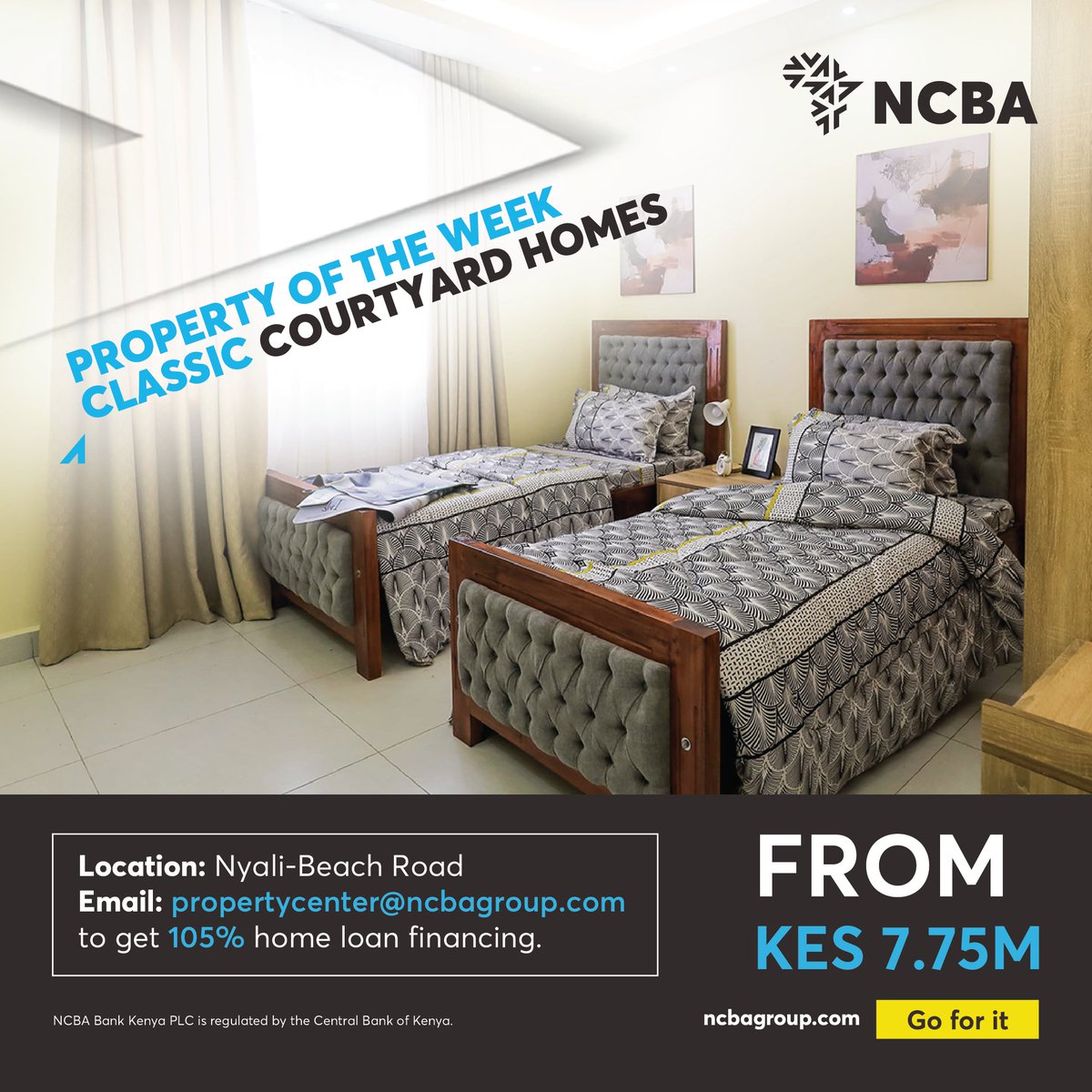 NCBABankKenya's tweet image. Classic Courtyard homes on Nyali Beach Rd aren’t just houses they’re a lifestyle. Own a 3BR + DSQ from 7.75M with NCBA 105% financing. Step into the future you deserve today 👉 ke.ncbagroup.com/property-finan… T&amp;amp;Cs apply. 

#Goforit #NCBATwendeMbele