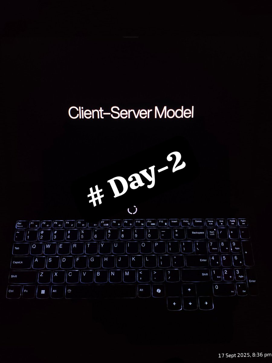 rajeshmaity07's tweet image. ⚡ Day 2 at Sheriyans Coding School

Learned today:
🔹 Client–Server model
🔹 How servers work
🔹 HTTP requests
🔹 Hosting &amp;amp; what happens when you visit a website 🌐

The web makes sense now! 🚀✨

#SheriyansCodingSchool #Day2 #Cohort2_0 #CodingJourney