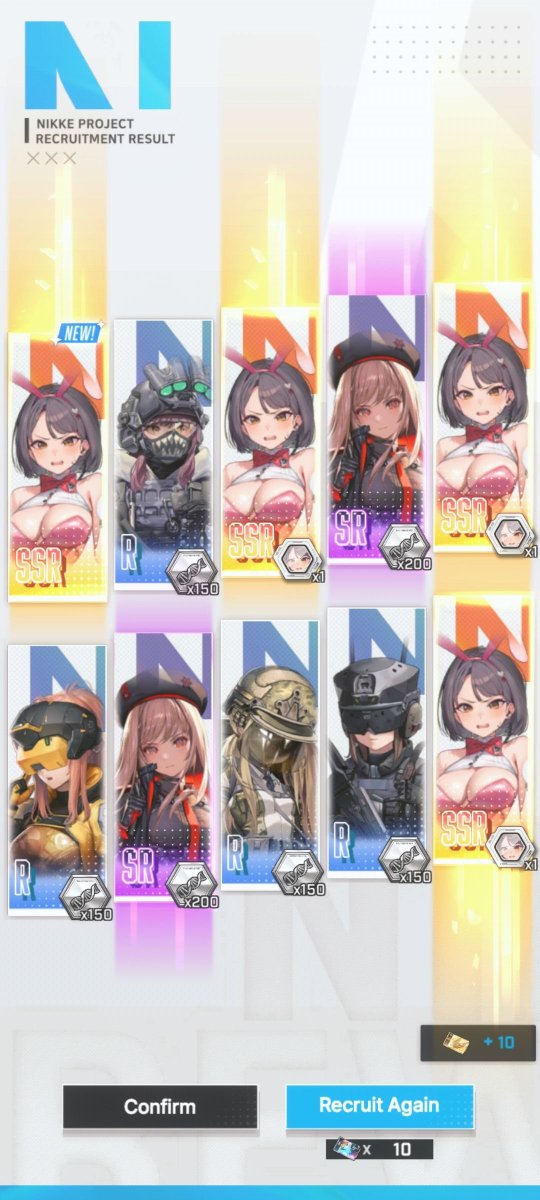 sorry im gonna be annoying about this for a bit. The pre draw screen was purple so i thought i fumbled the roll and then this happens. Nikke just stole all my luck for the next month