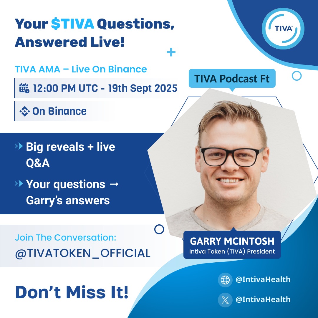 🚀 TIVA AMA — LIVE on Binance!

🗓 19 Sept 2025 | 12:00 PM UTC
🎤 Featuring Garry McIntosh, President of $TIVA

🔥 Big reveals + live Q&amp;A
💬 Your questions → Garry’s answers

📌 Stay tuned here 👉 binance.com/en/live/video?…