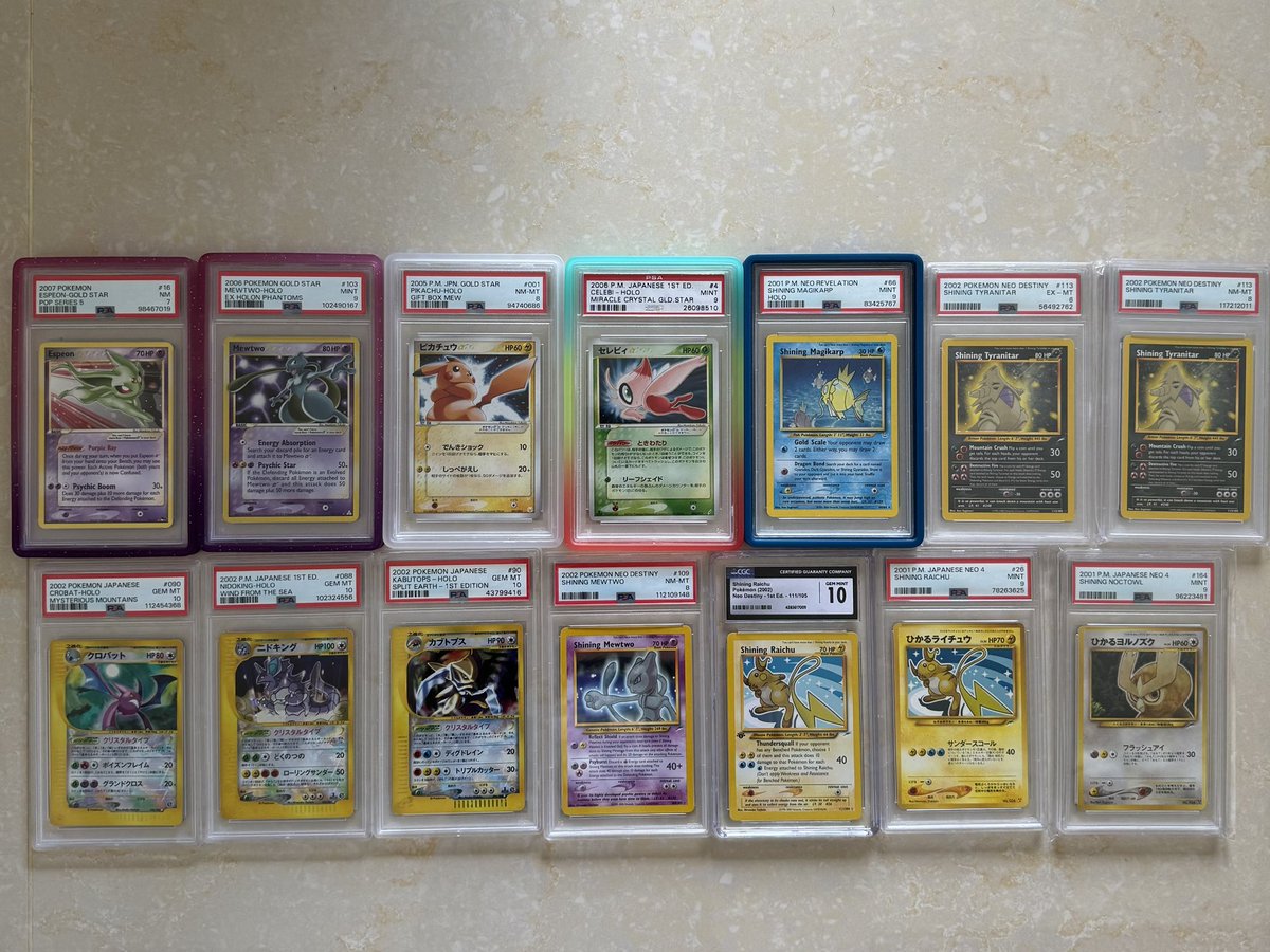 VintageVault69's tweet photo. Vault Highlight #1 

Gold Stars, Shinings and Crystals

Apex predators of the Pokemon Card ecosystem. https://t.co/5RdALmtHoT