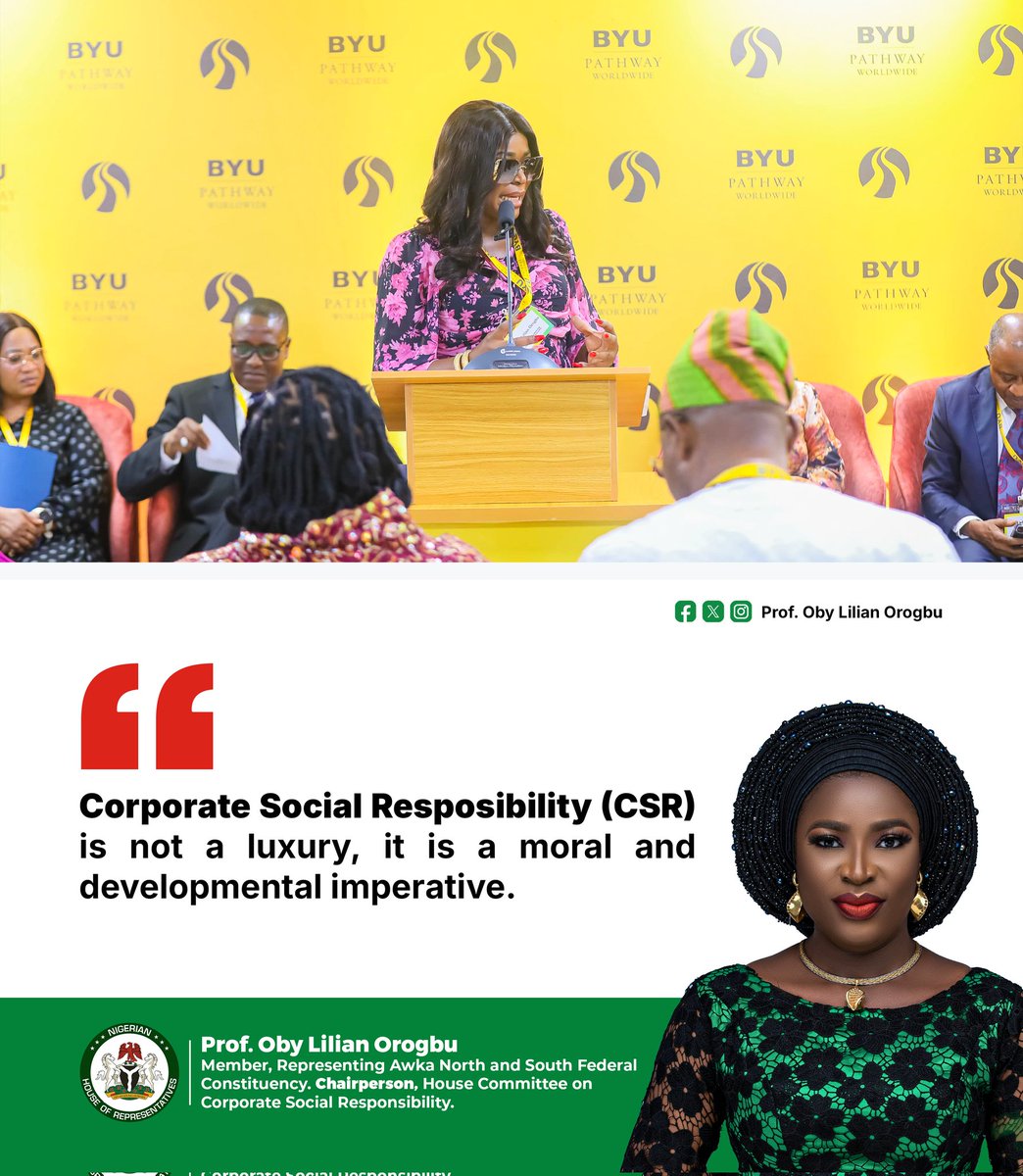THE CSR REGULATION BILL, 2024: PROF. OROGBU'S PERSONAL BLUEPRINT FOR INCLUSIVE GROWTH

As the Member Representing Awka North and South Federal Constituency and Chairperson of the House Committee on Corporate Social Responsibility, I have long believed that CSR must evolve beyond