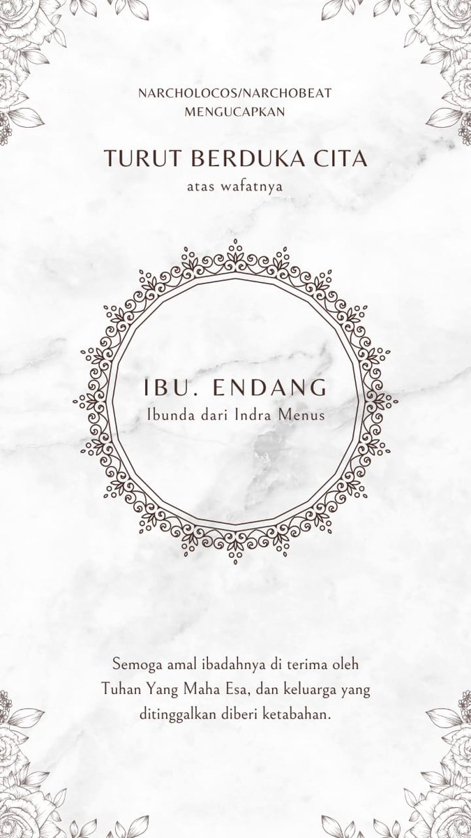 Turut berduka cita bang <a href="/IndraMenus/">IG @Daftar_Menus</a> 💐
Stay strong