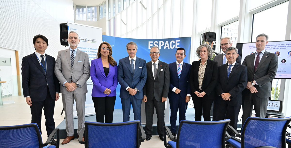 I was honoured to join <a href="/iaeaorg/">IAEA - International Atomic Energy Agency ⚛️</a> DG <a href="/rafaelmgrossi/">Rafael Mariano Grossi</a> to mark 20 years of ICSANT &amp; the CPPNM Amendment - key nuclear security instruments.

<a href="/UNODC/">UN Office on Drugs & Crime</a> &amp; <a href="/iaeaorg/">IAEA - International Atomic Energy Agency ⚛️</a> share critical &amp; complementary mandates. Grateful for this partnership as we push for universal adherence &amp; stronger security.