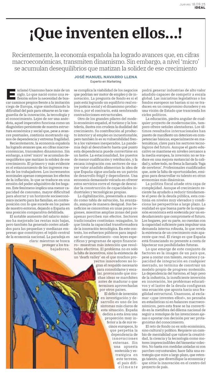 ¡Que inventen ellos…!

Publicado en <a href="/ideal_granada/">ideal_granada</a> (Grupo Vocento) y en granadablogs.com/.../2025/09/18…
#innovación #IA #Economía