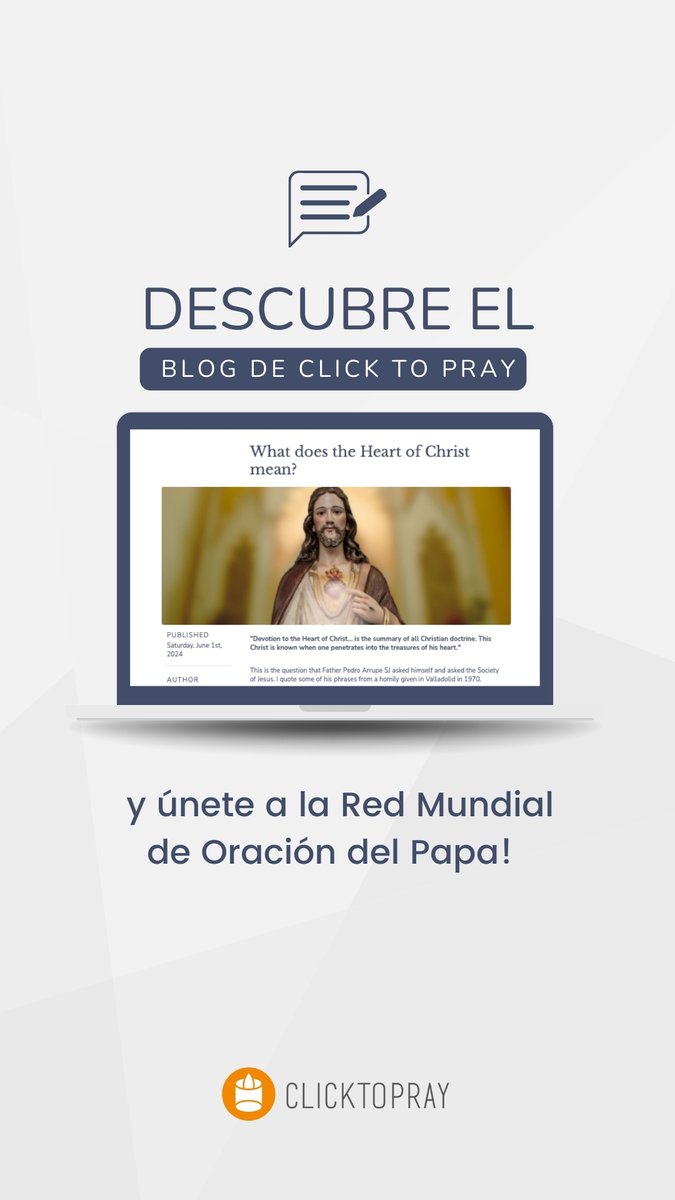 🤩¡Descubre el blog de #ClickToPray y únete a la Red Mundial de Oración del Papa! 

📖Cada semana compartimos reflexiones y recursos que te ayudarán a vivir y orar por las #IntencionesDeOración del Santo Padre.

Lee los artículos más recientes aquí: 👀clicktopray.org/blogs